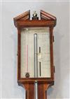 Cattely & Co, 81 Holborn, London. A Regency mahogany stick barometer, 3ft 2in.                                                         