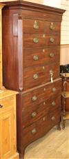 A George III inlaid mahogany tallboy W.107cm                                                                                           