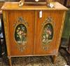 A Sheraton style two door satinwood cabinet W.76cm                                                                                     