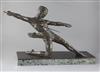 A French Art Deco bronze figure of a javelin thrower, width 30in. height 18in. depth 8in.                                              