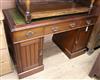 A late Victorian walnut pedestal desk W.120cm                                                                                          