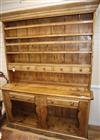 A 19th century Irish pine fiddle front dresser W.164cm                                                                                 