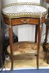 A kidney shaped two tier table W.44cm                                                                                                  