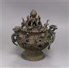 A Chinese bronze censer height 23cm                                                                                                    