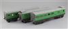 A set of three scratchbuilt plastic Southern (Birdcage) coaches, no's.902, 2 or 3 rail                                                 