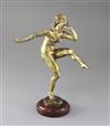 René Varnier. A bronze figure of a nude dancer, 10.75in.                                                                               