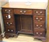 An Edwardian inlaid walnut kneehole desk W.95cm                                                                                        