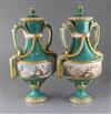 Antonin Boullemier for Minton - an important pair of Sevres style vases and covers, c.1871, height 50cm                                