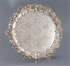 An early Victorian Scottish silver shaped circular salver, by A.G. Whighton, 30 oz.                                                    