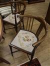 A pair of inlaid corner chairs                                                                                                         