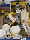 A collection of Colmans mustard and other ceramic and glass mugs etc                                                                   