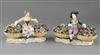 A pair of Minton figures with baskets, c.1840, width 19.5cm, some restoration                                                          