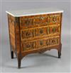 A 19th century French Louis XVI style ormolu mounted kingwood commode, W.2ft 6in. D.1ft 5in. H.2ft 7in.                                