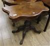 A Victorian walnut card table W.90cm.                                                                                                  