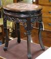 A Chinese hardwood occasional table W.45cm                                                                                             