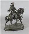 After Emile Coriolan Hippolyte Guillemin (French 1841-1907). A late 19th century French bronzed spelter group 'Cavalier Arabe' height 3