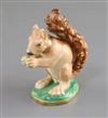 A Rockingham porcelain figure of a seated squirrel, c.1830, H. 7.8cm, splinter chip to one ear                                         