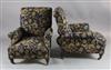 A pair of Victorian club armchairs, W.2ft 6in. D.3ft H.2ft 10in.                                                                       