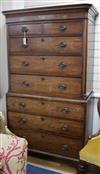 A George III mahogany chest on chest W.107cm                                                                                           