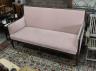 A late Victorian mahogany Show Wood frame sofa, on square tapering legs with castors, length 165cm, depth 66cm, height 96cm                                                                                                 