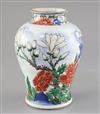 A Chinese wucai vase baluster jar, 17th century, H. 20.5cm                                                                             