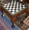 A marble chess top table W.64cm                                                                                                        