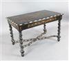 A mid 19th century Dutch marquetry, ebony and bone centre table, W.3ft 11.5in. D.2ft 4in. H.2ft 6in.                                   