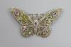 A 20th century 925 white metal, amethyst, marcasite and plique a jour set butterfly brooch                                                                                                                                  