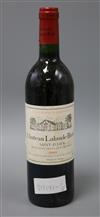 Three bottles of Chateau Lalande Borie, St. Julien, 1985 and three bottles of Chateau Puy Blanquet, 1998                               