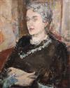 Dame Ethel Walker (1861-1951) Half length portrait of a seated lady 24 x 20in., unframed                                               