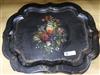 Two Victorian papier mache trays length 63cm                                                                                           