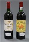 Three bottles of Clos L'Eglise, Pomerol, 1983 and three bottles of Potensac, 1985                                                      