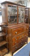 A Regency mahogany secretaire bookcase W.119cm                                                                                         