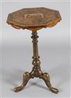 A Victorian figured walnut and Tunbridgeware occasional table, W.1ft 5.5in. H.2ft 5in.                                                 