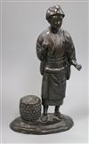 A Japanese cast iron bronze figure of a bijin height 35.5cm                                                                            