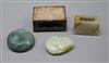 Two Chinese jades and two hardstone items (4)                                                                                          