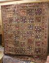 A large Indian mirror mounted embroidered wall hanging 236cm x 178cm                                                                   