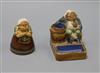 A Royal Doulton "Votes for Women" figure and a Doulton match holder tallest 9cm                                                        