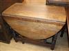 A late 19th century oak oval gateleg table W.104cm                                                                                     