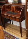 A mahogany tambour fronted roll top desk W.93cm                                                                                        