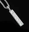 A modern Theo Fennell 18ct white gold and six stone princess cut diamond set Strip pendant, pendant 25mm.                              