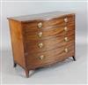 A Regency mahogany bowfront chest, W.3ft 2.5in. D.1ft 10.5in. H.2ft 9in.                                                               