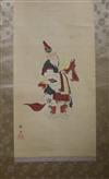 A Japanese scroll painting of a priest                                                                                                 