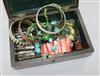 A box of mixed costume jewellery.                                                                                                      