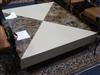 A marble and chrome coffee table W.104cm                                                                                               