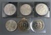 A collection of silver proof commemorative coins and four silver coins                                                                 