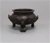 A 19th century Chinese bronze tripod censer H.7cm                                                                                      