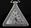 A 1930's Swiss silver triangular masonic pocket watch, 51mm.                                                                           