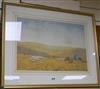Robert Thorne Waite, watercolour, The Sussex Downs, signed, 14 x 20.5in.                                                               