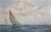 John Ernest Aitken (1881-1957) The Yacht Race & Rough Seas off Dartmouth 13 x 19.5in.                                                  